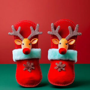 Festive Reindeer Slippers